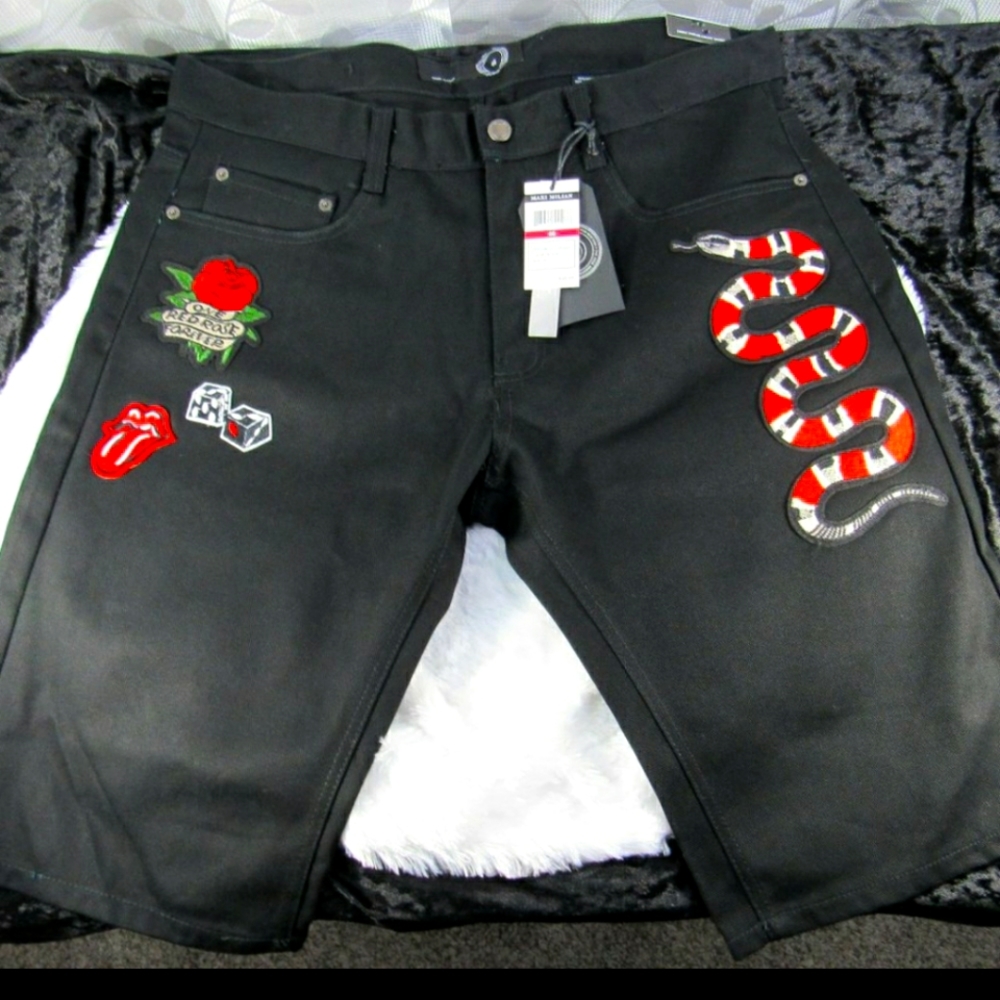 Black stylish jean shorts